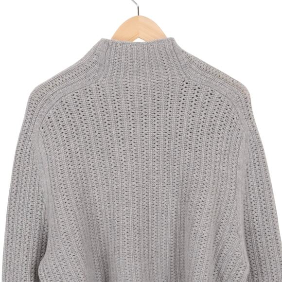 NWOT Madewell 100% Merino Wool Pointelle-Stitch Mockneck Sweater Grey Small - Picture 5 of 7